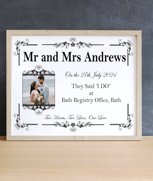 First Year Wedding Anniversary Personalised Paper Gift Anniversary Gifts
