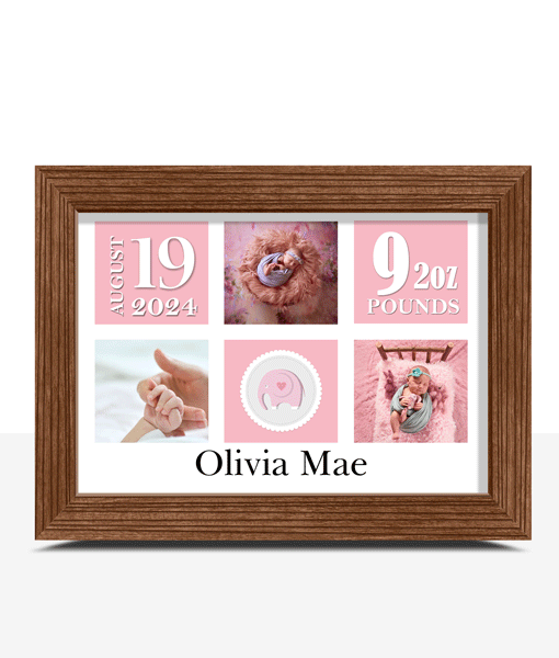 Personalised New Baby Girl Photo Keepsake Gift Baby Shower Gifts