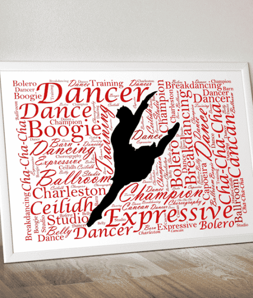 Personalised Dancer Word Art Picture Frame Gift Dance Gifts