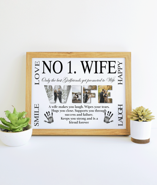 No 1 WIFE Personalised Photo Collage Gift Anniversary Gifts
