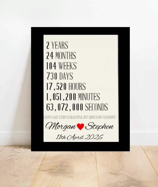 Personalised 2nd Year Anniversary Gift Anniversary Gifts