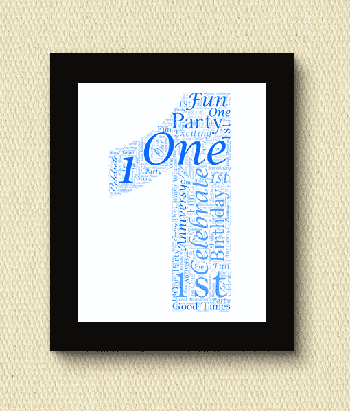 1st Birthday – First Anniversary Word Art Anniversary Gifts