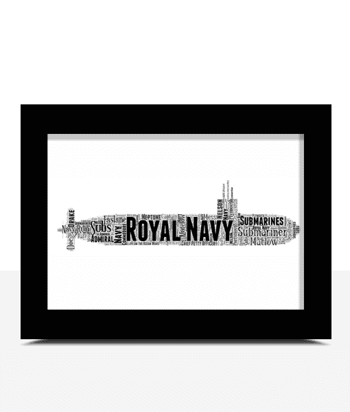 Personalised Royal Navy Submarine Word Art Military Gifts