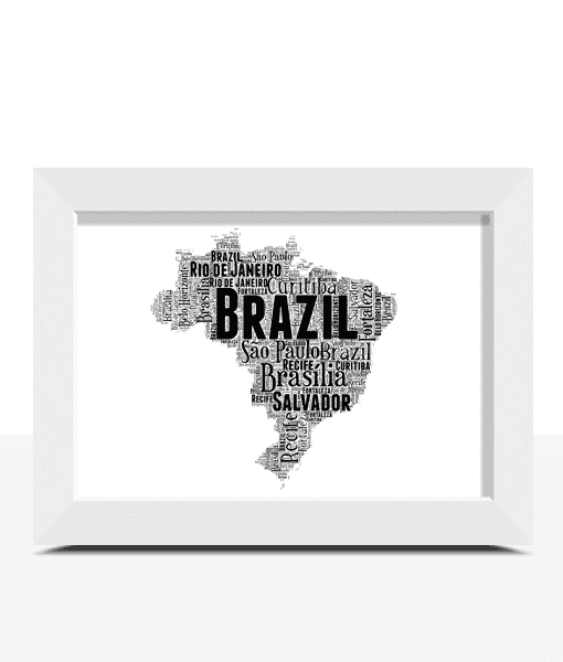 Personalised Brazil Map Word Art – Gift for Travel Lovers Personalised Prints Personalised Brazil Map Word Art – Gift for Travel Lovers Maps