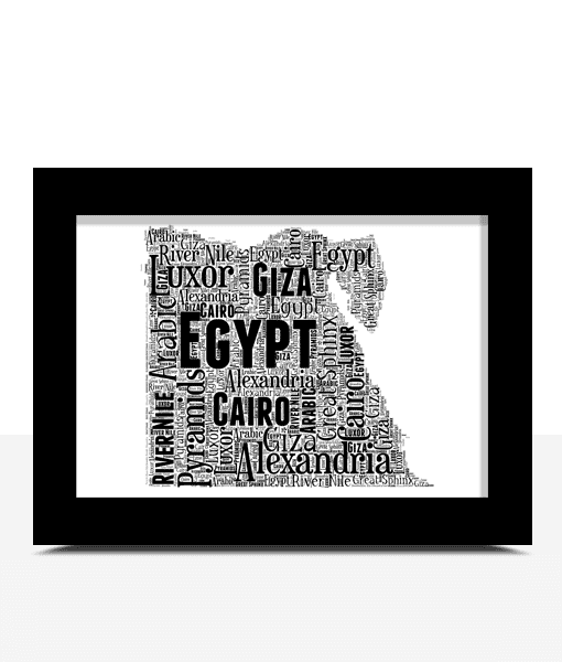 Custom Egypt Map Print – Words Tell Your Egyptian Story Maps