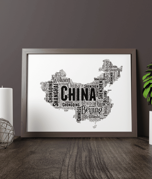 Personalised China Word Art Map Maps
