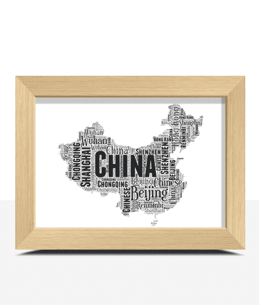 Personalised China Word Art Map Maps