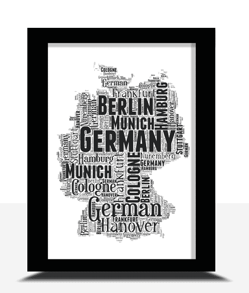 Personalised Germany Word Art Map – Your Story in Words Maps