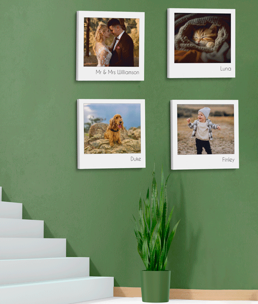 X4 Photo Canvases With Text – Wall Display Anniversary Gifts