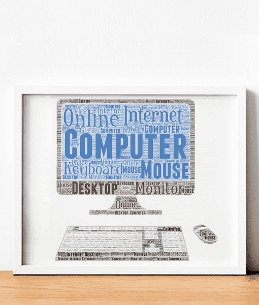 Personalised Computer Word Art Print Gifts For Him