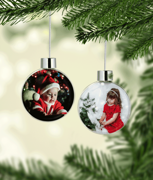 Personalised Christmas Tree Photo Baubles Baby Shower Gifts