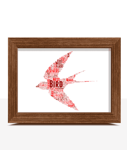 Personalised Flying Bird Word Art Print Animal Prints