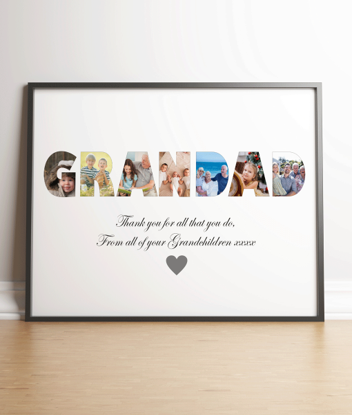 Personalised GRANDAD Photo Print Gift Fathers Day Gifts