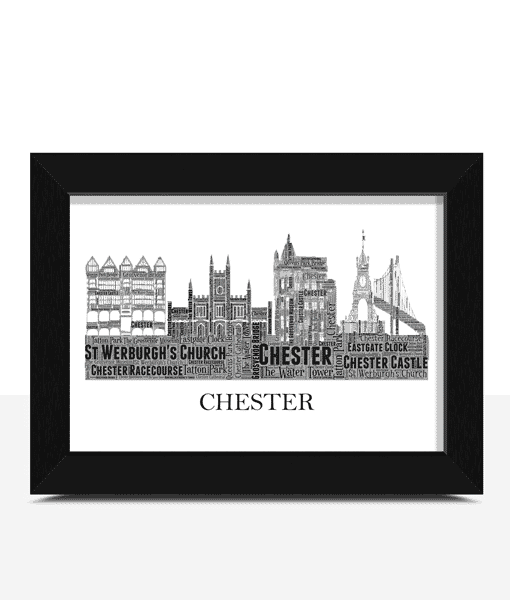 Personalised Chester Skyline Word Art Personalised Prints Personalised Chester Skyline Word Art City Skyline Prints