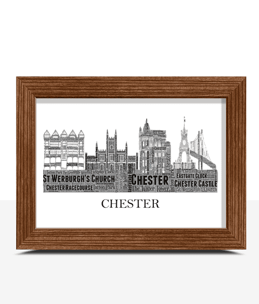 Personalised Chester Skyline Word Art Personalised Prints Personalised Chester Skyline Word Art City Skyline Prints