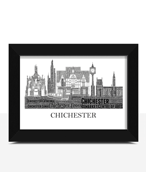 Personalised Chichester Skyline Word Art Personalised Prints Personalised Chichester Skyline Word Art City Skyline Prints