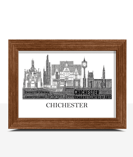 Personalised Chichester Skyline Word Art Personalised Prints Personalised Chichester Skyline Word Art City Skyline Prints