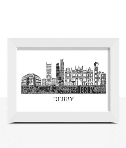Personalised Derby Skyline Word Art Personalised Prints Personalised Derby Skyline Word Art City Skyline Prints