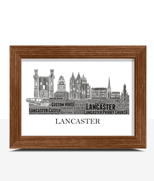 Personalised Lancaster Skyline Word Art City Skyline Prints