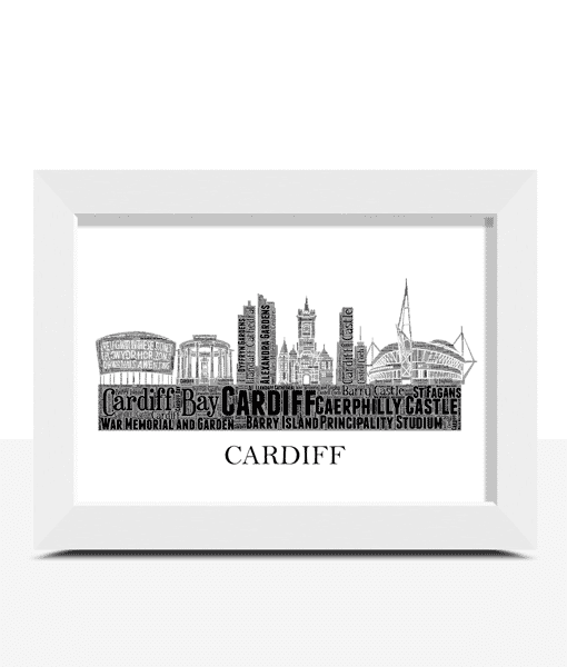 Personalised Cardiff Skyline Word Art City Skyline Prints