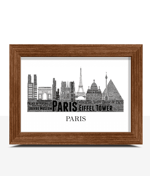 Personalised Paris City Skyline Word Wall Art Picture Gift Personalised Prints Personalised Paris City Skyline Word Wall Art Picture Gift City Skyline Prints
