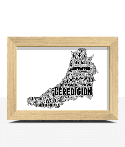 Ceredigion – Personalised Word Art Map Maps