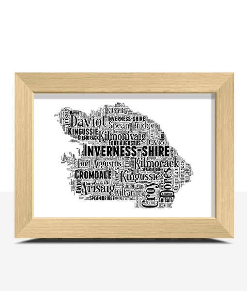 Inverness-shire – Personalised Word Art Map Maps