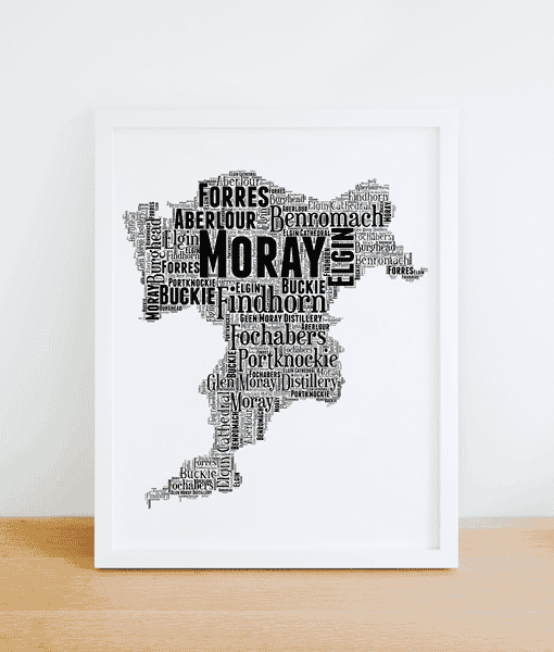 Moray – Personalised Word Art Map Maps