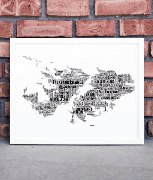 Personalised Falkland Islands – Word Art Map Maps