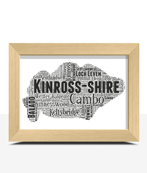 Kinross-shire – Personalised Word Art Map Maps