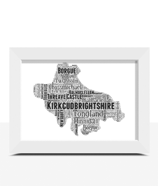 Kirkcudbrightshire – Personalised Word Art Map Maps