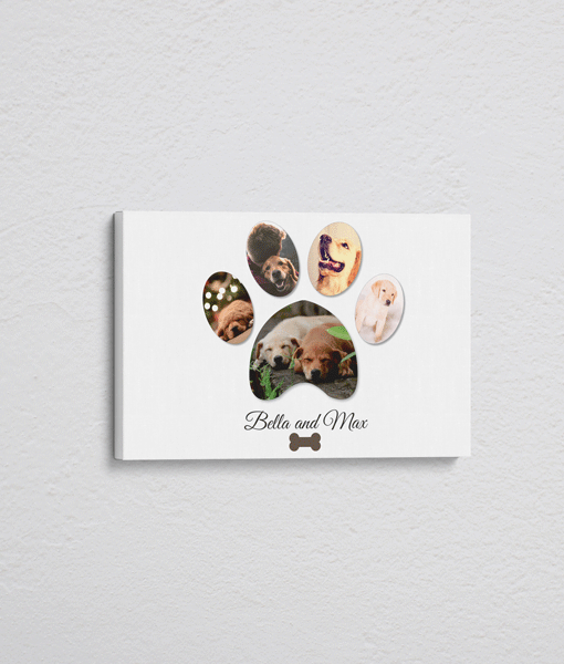 Personalised Dog Paw Photo – On Canvas Animal Prints