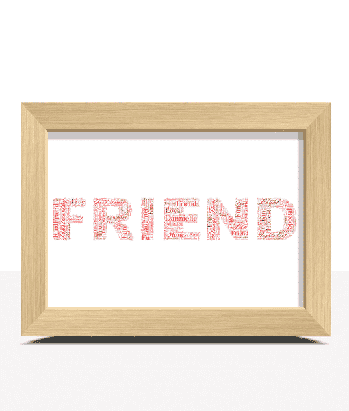 FRIEND Personalised Word Art Gift Gifts For Friends