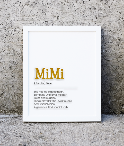 Mimi Definition Dictionary Foiled Poster Print Gifts For Grandparents