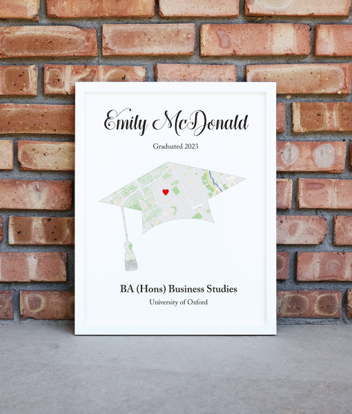 Personalised Graduation Gift Location Map Print Graduation Gifts