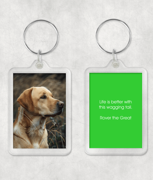 Personalised Photo Keyring With Text – Double Sided Birthday Gifts